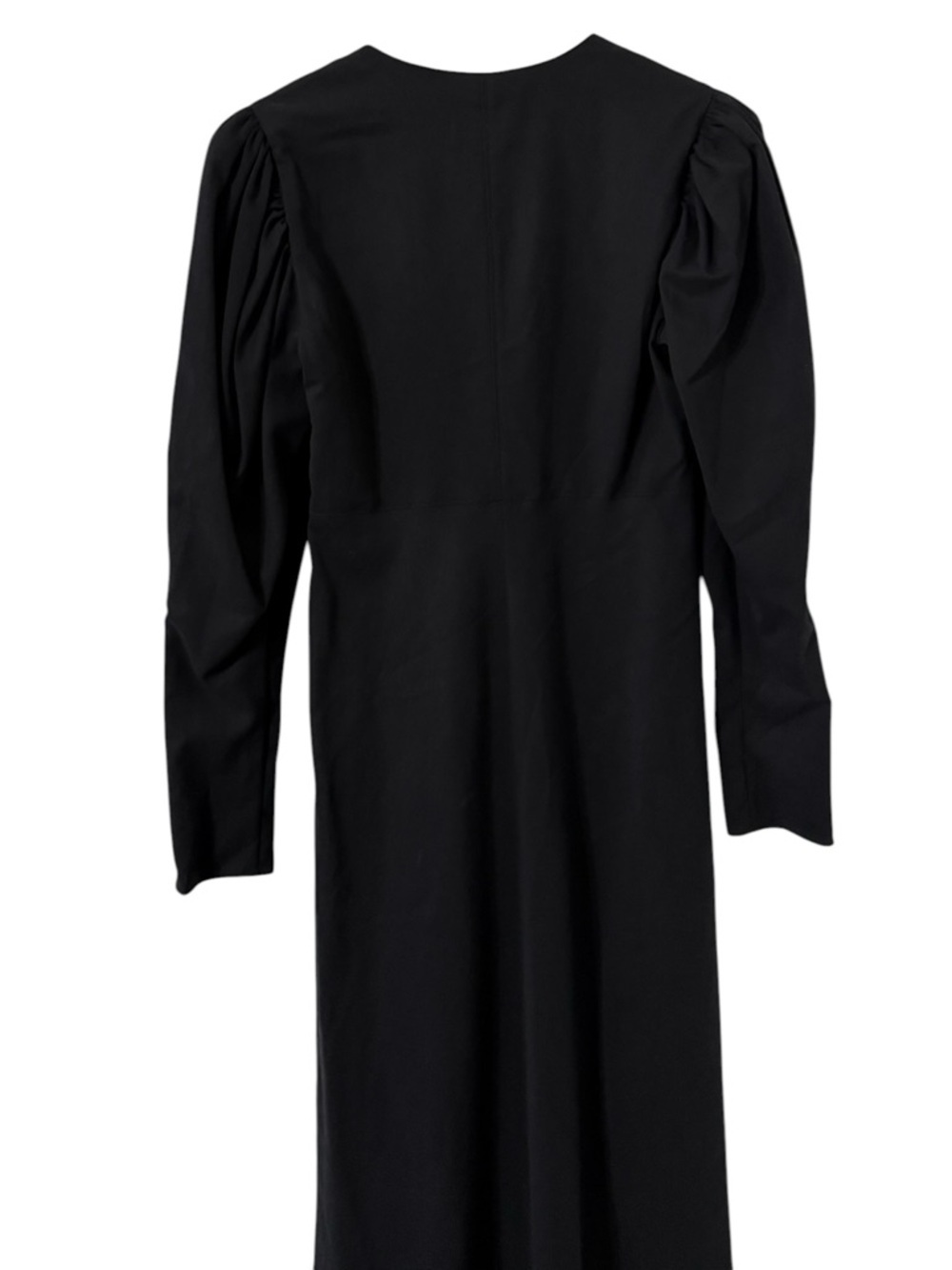 NWT ISABEL MARANT Silabi A-Line V-Neck Long Sleeve Flared Crepe Midi Black Dress - Picture 8 of 12